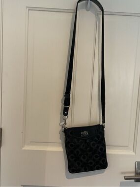 Coach Black Signature 'C' Small Crossbody Bag